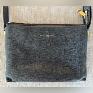 Marc Jacobs Black Pebbled Leather Crossbody Zipper Closures Compartment
